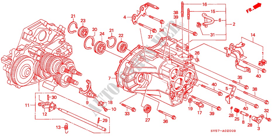 GETRIEBEGEHAEUSE für Honda ACCORD AERODECK 2.0IES 5 Türen 4 gang automatikgetriebe 1994