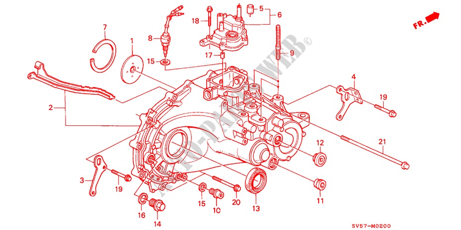 GETRIEBEGEHAEUSE für Honda ACCORD AERODECK 2.2IES 5 Türen 5 gang-Schaltgetriebe 1994