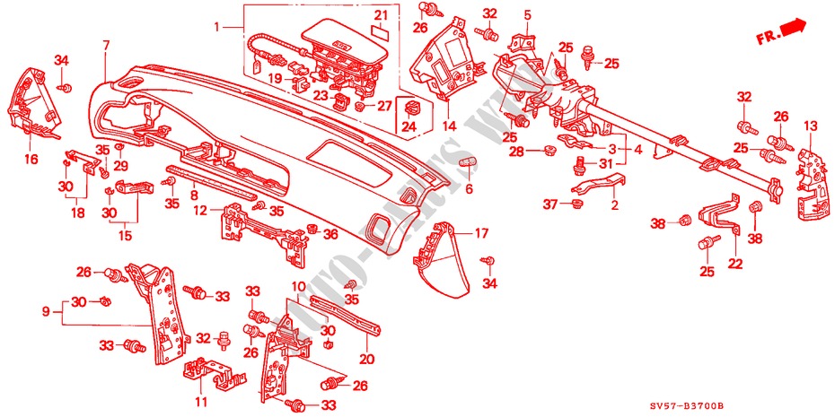 INSTRUMENTENBRETT(LH) für Honda ACCORD AERODECK 2.2IES 5 Türen 5 gang-Schaltgetriebe 1994