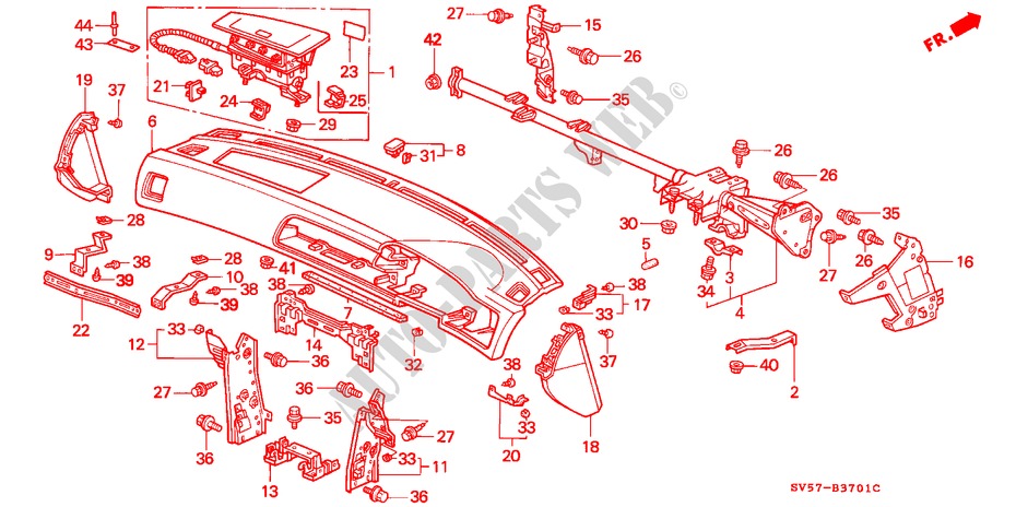 INSTRUMENTENBRETT(RH) für Honda ACCORD AERODECK 2.0ILS 5 Türen 5 gang-Schaltgetriebe 1995