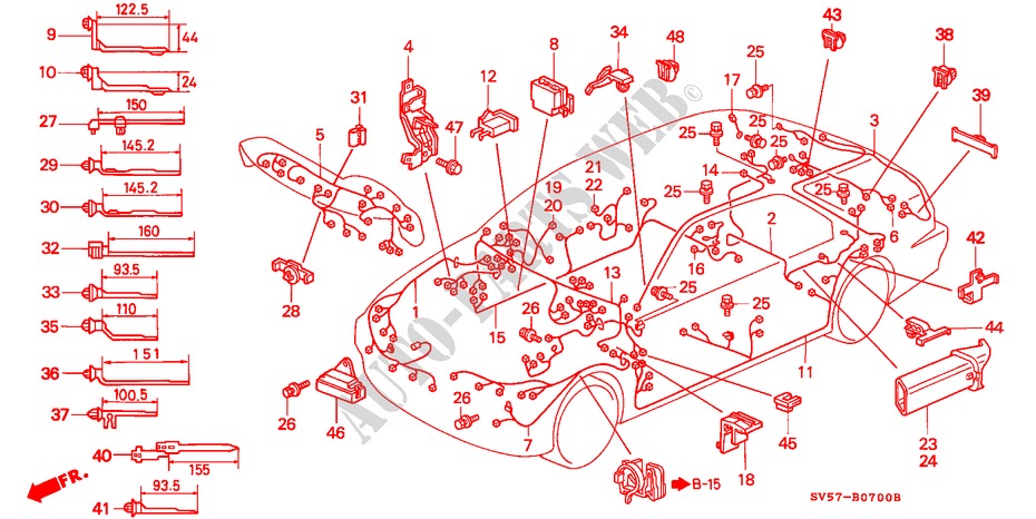 KABELBAUM(LH) für Honda ACCORD AERODECK 2.2ILS 5 Türen 5 gang-Schaltgetriebe 1994