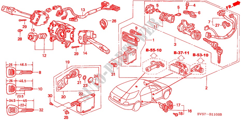 KOMBISCHALTER(RH) ('96 ) für Honda ACCORD AERODECK 2.2IES 5 Türen 4 gang automatikgetriebe 1996