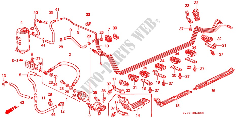 KRAFTSTOFFLEITUNG(LH) für Honda ACCORD AERODECK 2.2IES 5 Türen 5 gang-Schaltgetriebe 1994