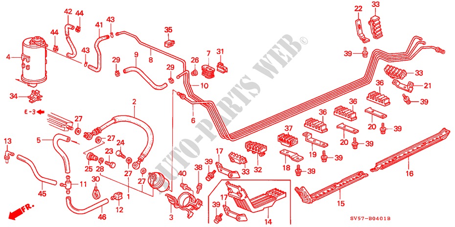 KRAFTSTOFFLEITUNG(RH) für Honda ACCORD AERODECK 2.2IES 5 Türen 5 gang-Schaltgetriebe 1995
