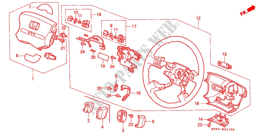 LENKRAD(SRS) für Honda ACCORD AERODECK 2.2IES 5 Türen 5 gang-Schaltgetriebe 1994