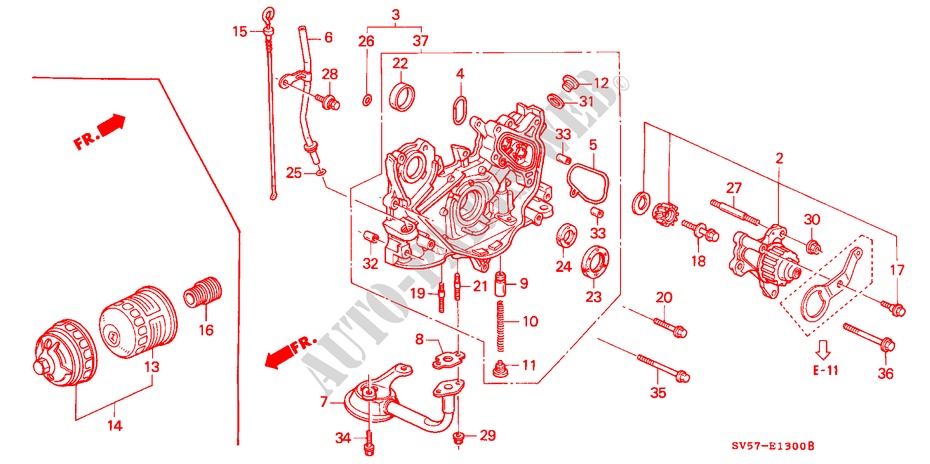 OELPUMPE/OELSIEB für Honda ACCORD AERODECK 2.0IES 5 Türen 5 gang-Schaltgetriebe 1994