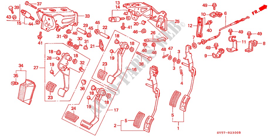 PEDAL für Honda ACCORD AERODECK 2.2ILS 5 Türen 4 gang automatikgetriebe 1994