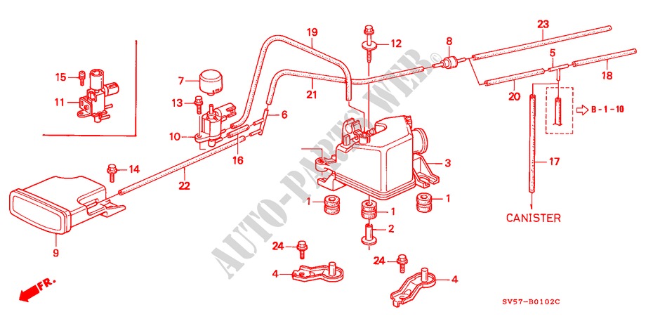 RESONATORKAMMER(B) für Honda ACCORD AERODECK 2.2IES 5 Türen 4 gang automatikgetriebe 1994