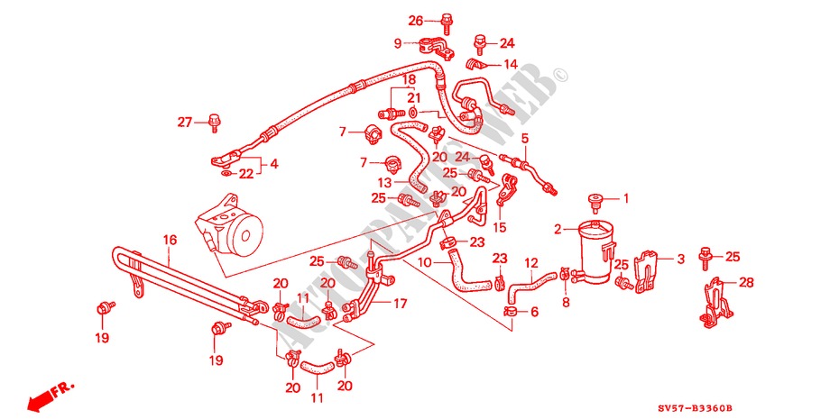 SERVOLENKLEITUNG(LH) für Honda ACCORD AERODECK 2.0IES 5 Türen 4 gang automatikgetriebe 1994