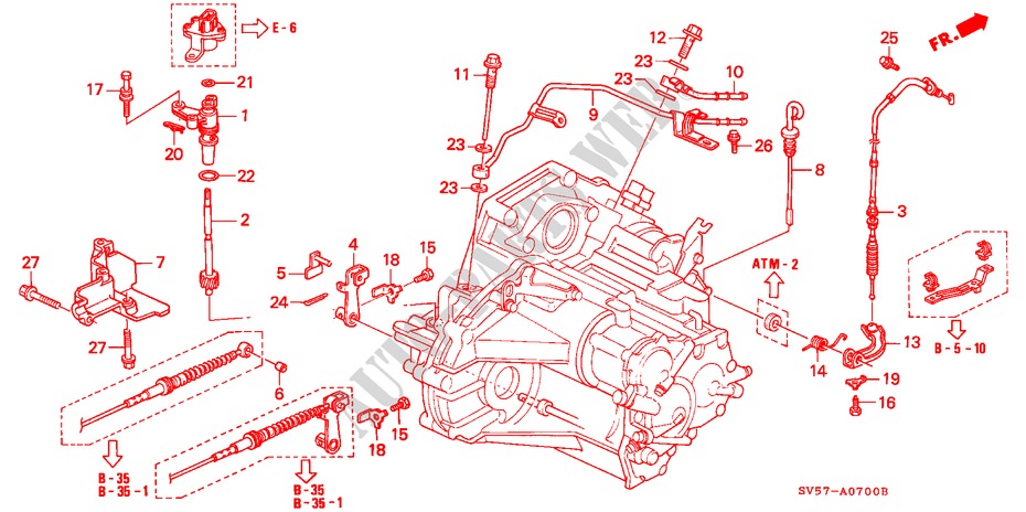 STEUERHEBEL für Honda ACCORD AERODECK 2.2IES 5 Türen 4 gang automatikgetriebe 1995