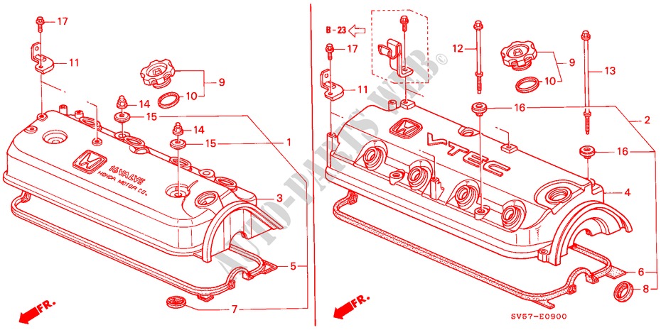 ZYLINDERKOPFDECKEL für Honda ACCORD AERODECK 2.2IES 5 Türen 5 gang-Schaltgetriebe 1994