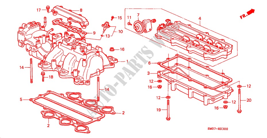 ANSAUGKRUEMMER für Honda NSX NSX-T 2 Türen 4 gang automatikgetriebe 1995