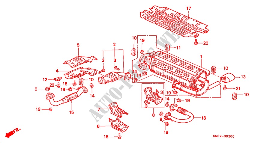 AUSPUFFROHR(1) für Honda NSX NSX-T 2 Türen 4 gang automatikgetriebe 1995