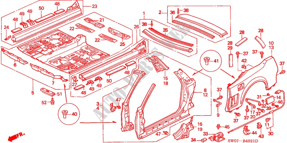 AUSSENBLECHE(NSX T) für Honda NSX NSX-T 2 Türen 4 gang automatikgetriebe 1995