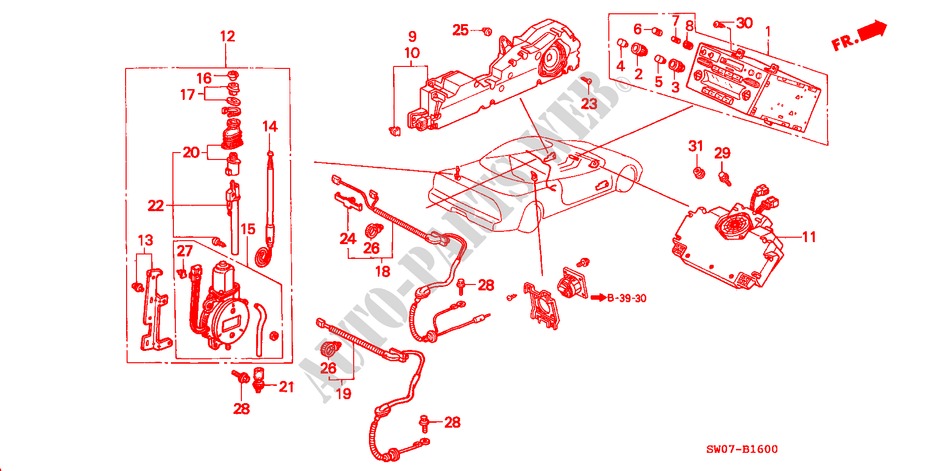 AUTORADIO/ANTENNE/ LAUTSPRECHER für Honda NSX NSX-T 2 Türen 5 gang-Schaltgetriebe 1995