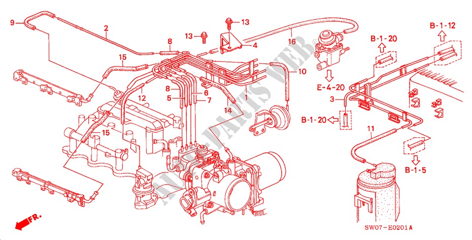 EINBAULEITUNG/ROHRE (3.2L) für Honda NSX NSX-T 2 Türen 6 gang-Schaltgetriebe 2001