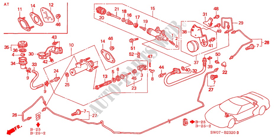 HAUPTKUPPLUNGSZYLINDER (LH) für Honda NSX NSX-T 2 Türen 5 gang-Schaltgetriebe 1995