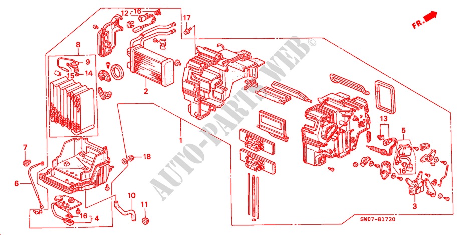 HEIZUNGSEINHEIT(LH) für Honda NSX NSX-T 2 Türen 5 gang-Schaltgetriebe 1995