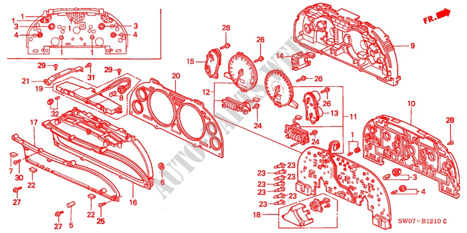 KOMBIINSTRUMENT (BAUTEILE) für Honda NSX NSX-T 2 Türen 4 gang automatikgetriebe 1995