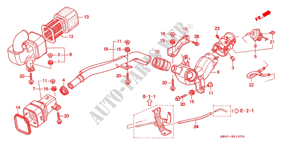LUFTANSAUGKANAL für Honda NSX NSX-T 2 Türen 6 gang-Schaltgetriebe 2001
