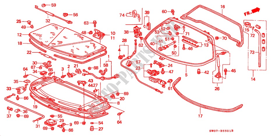 LUKE, HINTEN/MOTOR WARTUNGSDECKEL(NSX T) für Honda NSX NSX-T 2 Türen 4 gang automatikgetriebe 1995