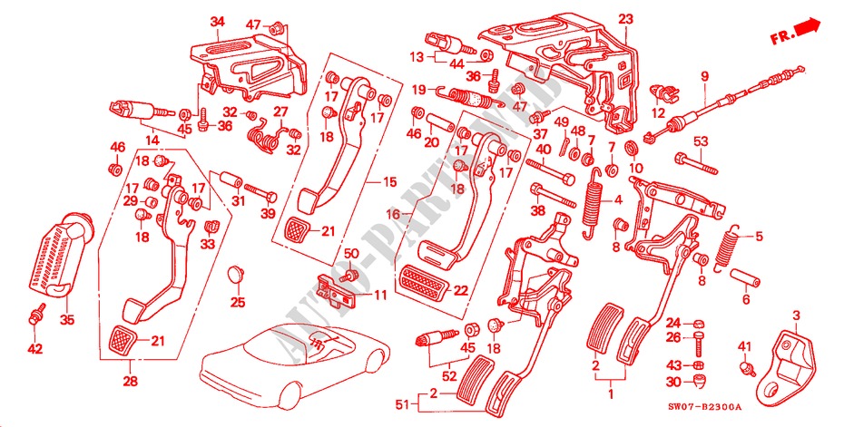 PEDAL(LH) für Honda NSX NSX-T 2 Türen 5 gang-Schaltgetriebe 1995