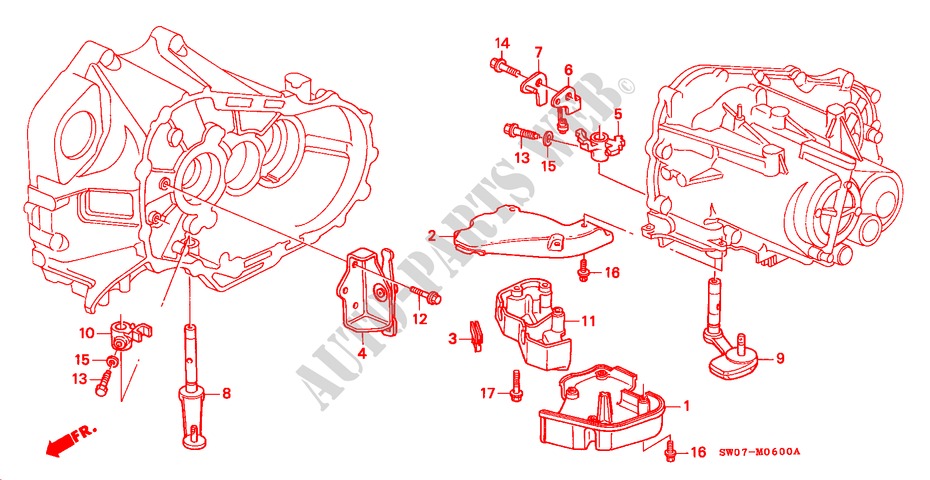 SCHALTHEBEL(3.0L) für Honda NSX NSX-T 2 Türen 5 gang-Schaltgetriebe 1995