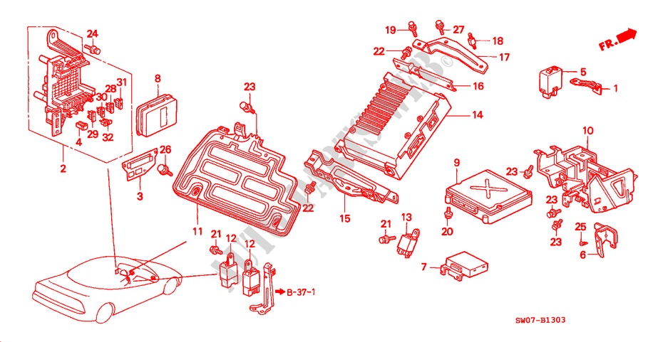 STEUERGERAT(ABS/EPS) (RH) für Honda NSX NSX-T 2 Türen 6 gang-Schaltgetriebe 2001