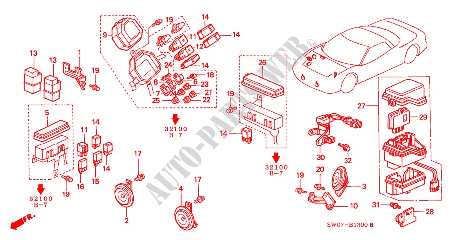 STEUERGERAT (MOTORRAUM)(LH) für Honda NSX NSX-T 2 Türen 5 gang-Schaltgetriebe 1995