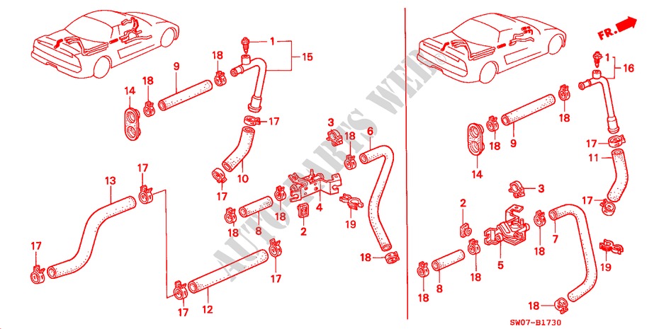 WASSERVENTIL für Honda NSX NSX-T 2 Türen 4 gang automatikgetriebe 1995
