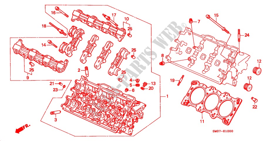 ZYLINDERKOPF(VORNE) für Honda NSX NSX-T 2 Türen 5 gang-Schaltgetriebe 1995