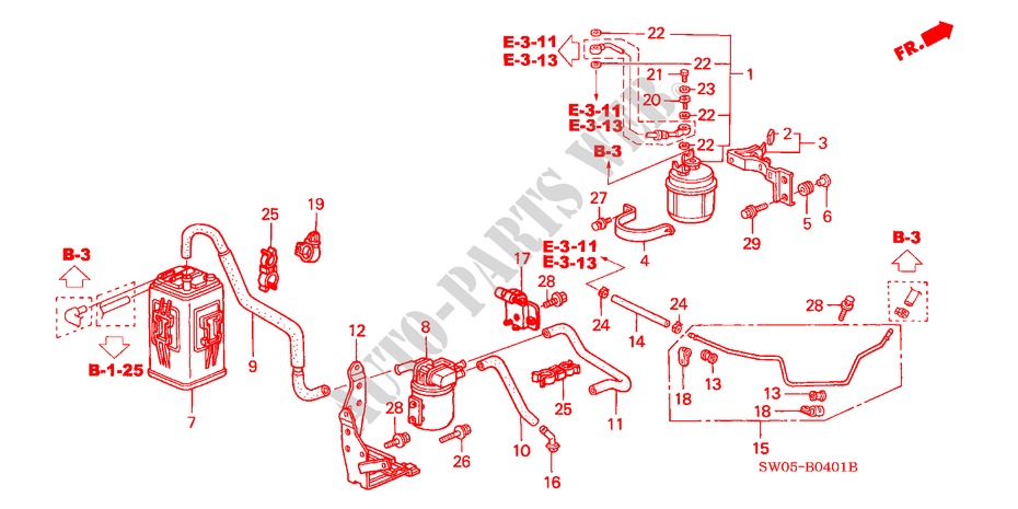 AKTIVKOHLEBEHAELTER/KRAFTSTOFFSIEB (2) für Honda NSX NSX 2 Türen 4 gang automatikgetriebe 2004