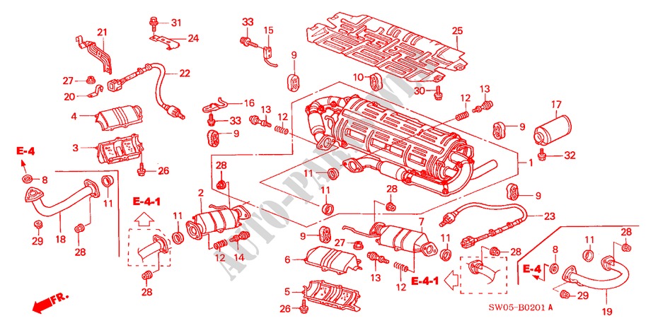 AUSPUFFROHR(2) für Honda NSX NSX 2 Türen 4 gang automatikgetriebe 2004