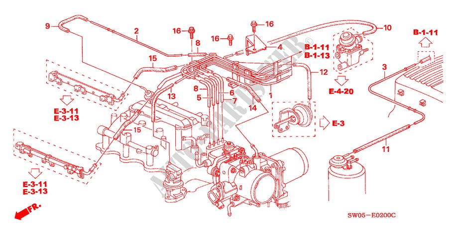 EINBAULEITUNG/ROHRE (3.0L) für Honda NSX NSX 2 Türen 4 gang automatikgetriebe 2004