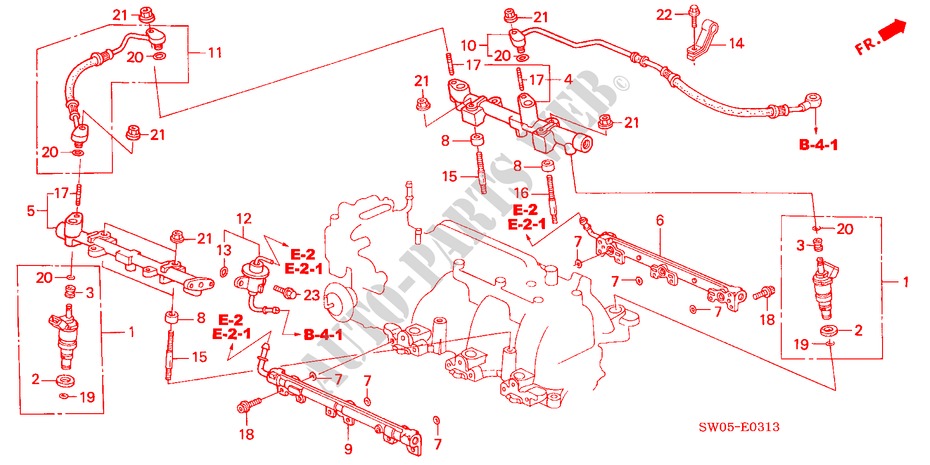 KRAFTSTOFFLEITUNG('04 ) (2) für Honda NSX NSX 2 Türen 4 gang automatikgetriebe 2004