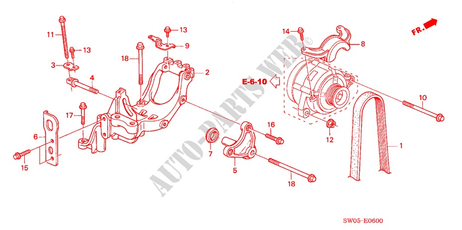 LICHTMASCHINENHALTERUNG für Honda NSX NSX-T 2 Türen 6 gang-Schaltgetriebe 2005
