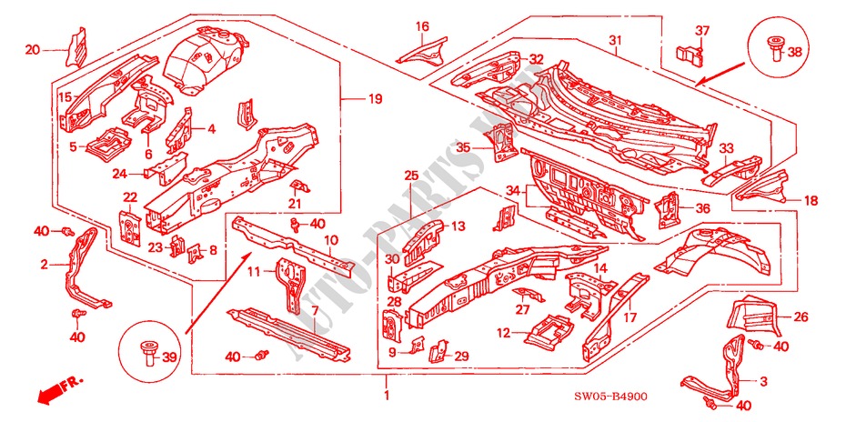 VORDERE TRENNWAND für Honda NSX NSX 2 Türen 4 gang automatikgetriebe 2004