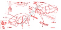 EMBLEME/WARNETIKETTEN für Honda CR-V DIESEL 2.2 ELEGANCE/SPORT 5 Türen 6 gang-Schaltgetriebe 2008