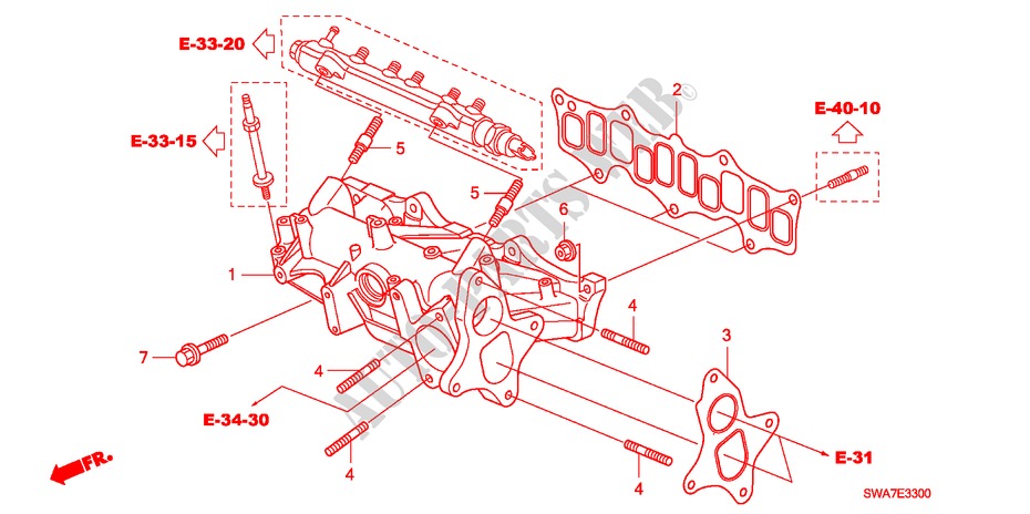 ANSAUGKRUEMMER(DIESEL) für Honda CR-V DIESEL 2.2 ELEGANCE/SPORT 5 Türen 6 gang-Schaltgetriebe 2008