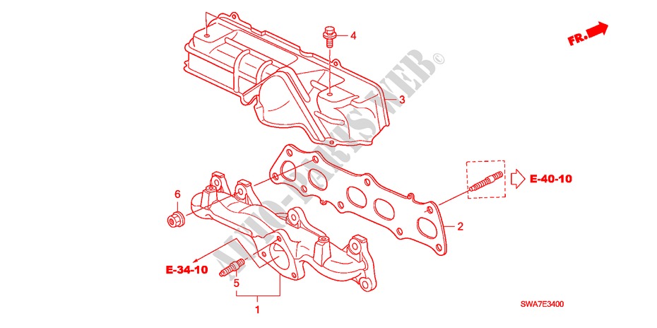 AUSPUFFKRUEMMER(DIESEL) für Honda CR-V DIESEL 2.2 ELEGANCE/SPORT 5 Türen 6 gang-Schaltgetriebe 2008