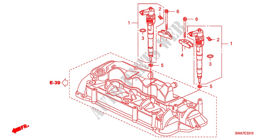 EINSPRITZUNG(DIESEL) für Honda CR-V DIESEL 2.2 ELEGANCE 5 Türen 6 gang-Schaltgetriebe 2008