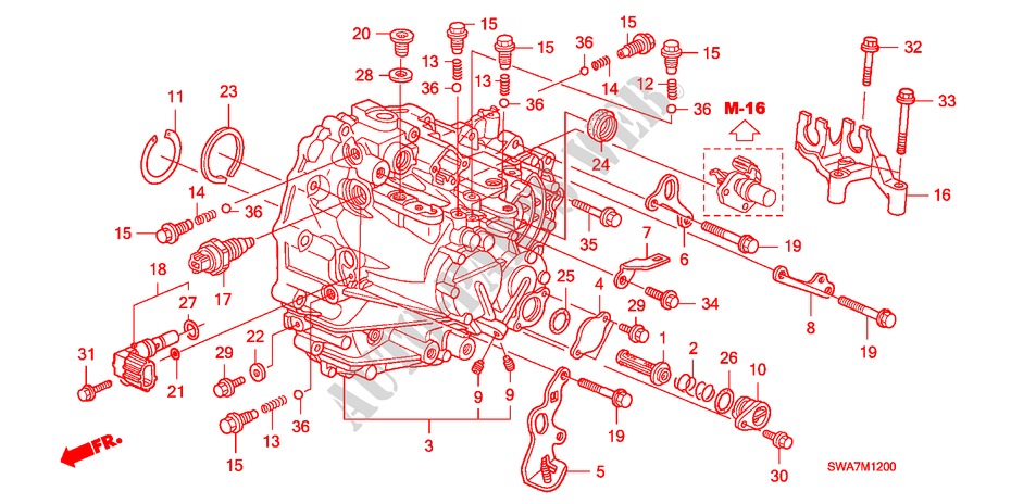 GETRIEBEGEHAEUSE (DIESEL) für Honda CR-V DIESEL 2.2 ES 5 Türen 6 gang-Schaltgetriebe 2007