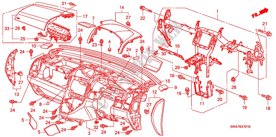 INSTRUMENTENBRETT(RH) für Honda CR-V EX 5 Türen 5 gang automatikgetriebe 2007