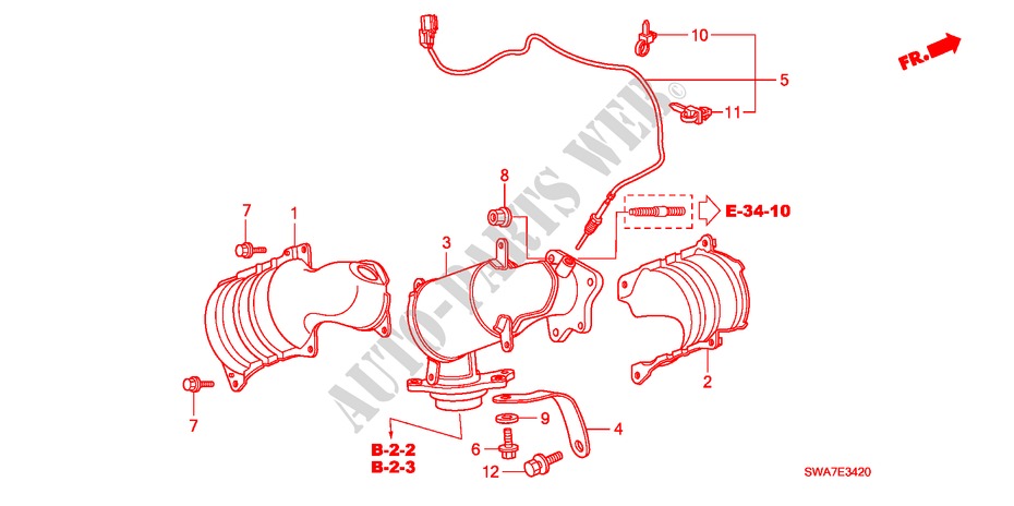 KONVERTER(DIESEL) für Honda CR-V DIESEL 2.2 ES 5 Türen 6 gang-Schaltgetriebe 2007