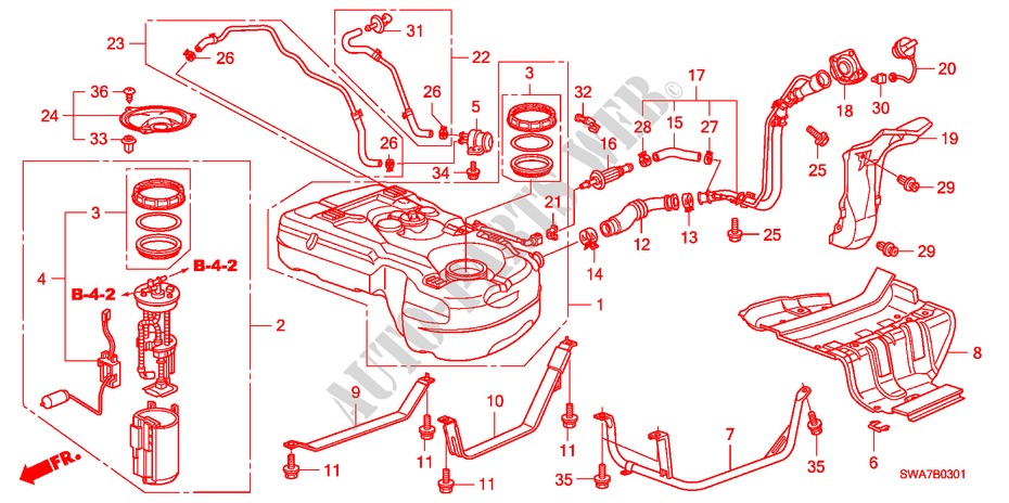 KRAFTSTOFFTANK(DIESEL) für Honda CR-V DIESEL 2.2 S&L PACKAGE 5 Türen 6 gang-Schaltgetriebe 2008