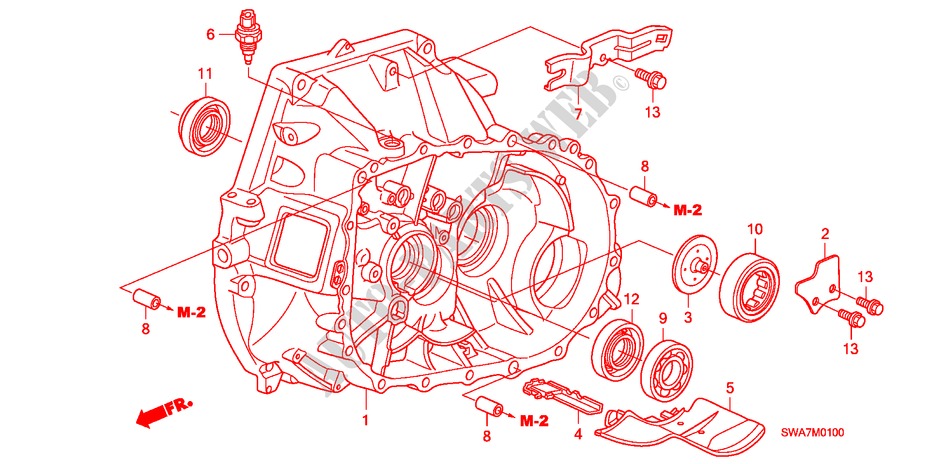 KUPPLUNGSGEHAEUSE(2.0L) für Honda CR-V ES 5 Türen 6 gang-Schaltgetriebe 2007
