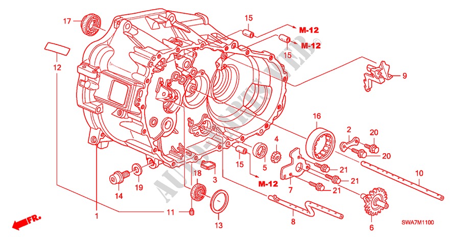 KUPPLUNGSGEHAEUSE(DIESEL) für Honda CR-V DIESEL 2.2 ES 5 Türen 6 gang-Schaltgetriebe 2007