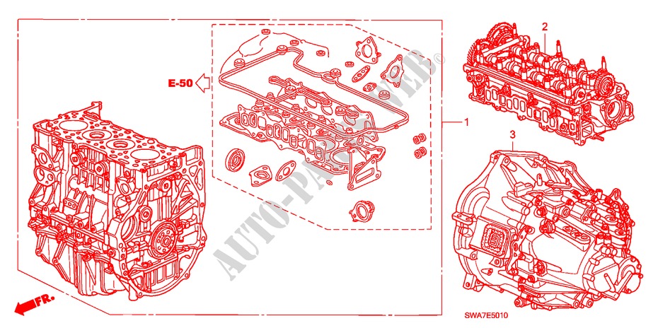 MOTOREINHEIT/GETRIEBE KOMPL.(DIESEL) für Honda CR-V DIESEL 2.2 ES 5 Türen 6 gang-Schaltgetriebe 2007
