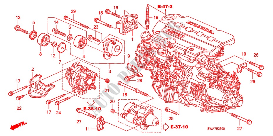 MOTORHALTERUNG (DIESEL) für Honda CR-V DIESEL 2.2 ES 5 Türen 6 gang-Schaltgetriebe 2007