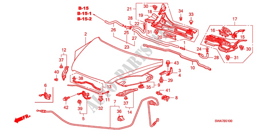 MOTORHAUBE(LH) für Honda CR-V DIESEL 2.2 ELEGANCE/SPORT 5 Türen 6 gang-Schaltgetriebe 2008